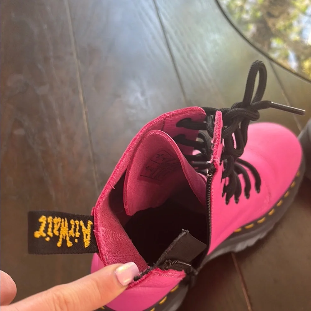 Dr. Martens Pink Leather Women's Boots jadon platform boot - Picture 12 of 15